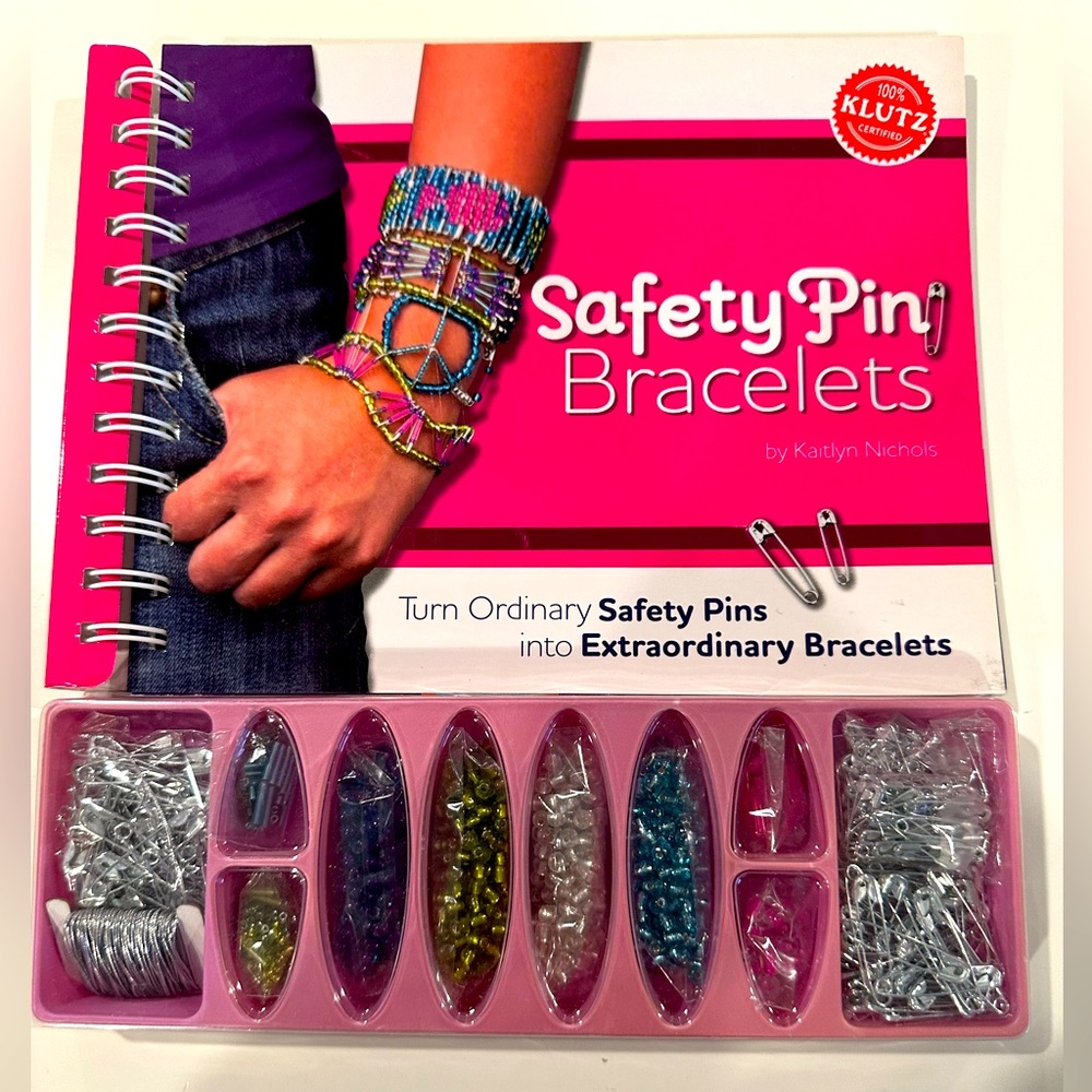 Safety Pin Bracelet Kit by Klutz (New) HTF